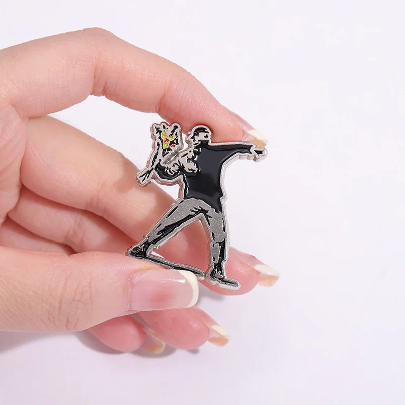 Vintage band peripheral Alloy brooch Cartoon love figure shape unisex clothing Badge Accessory pins wholesale gift to friends