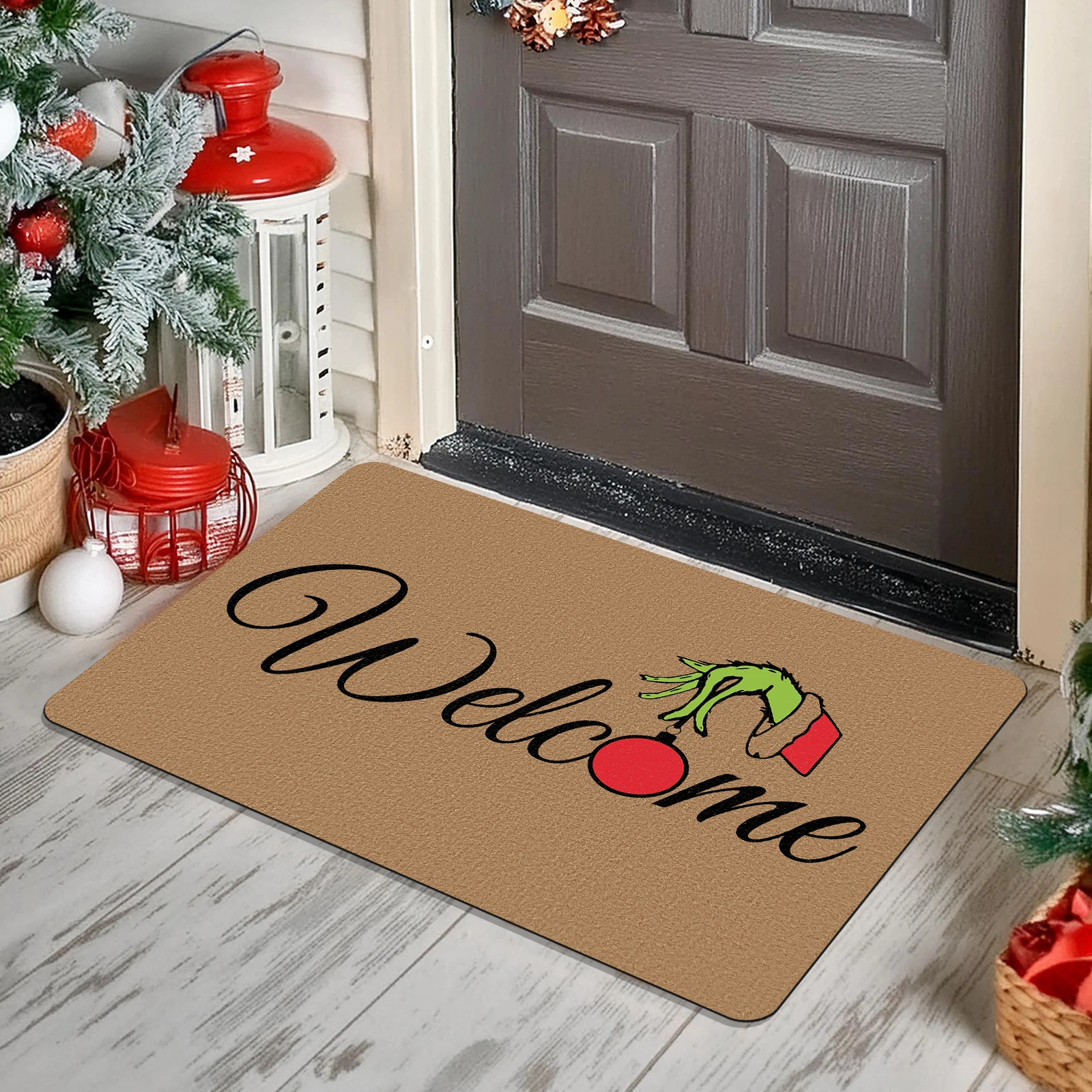 Christmas Decoration Entrance Floor Mat Anti Slip Mat Carpet 2024 Merry Christmas Doormat New Year Gift Super Absorbent Rug