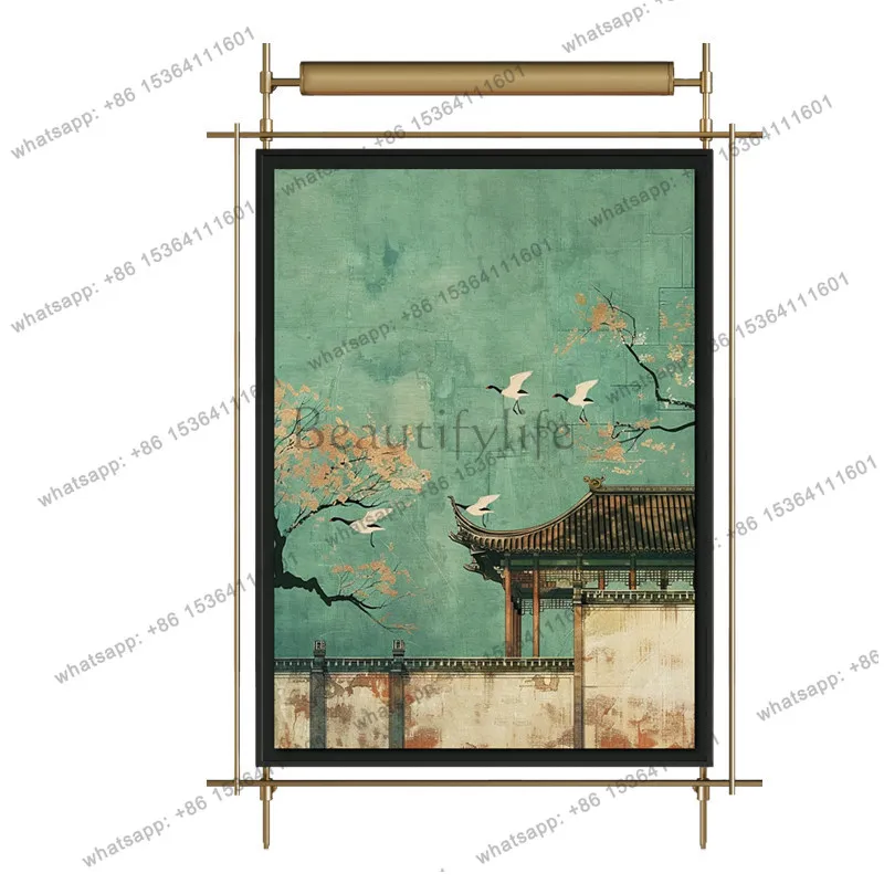 Light luxury high-end painting creative sofa background wall light luxury art metal wrought iron wall decoration