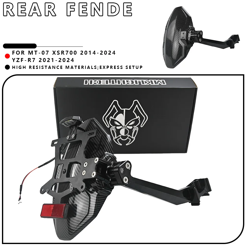MTKRACING For YAMAHA MT-07 XSR700 2014-2024 YZF-R7 2021-2024 Motorcycle Rear Mudguard Wheel Splash Guard Mudguard