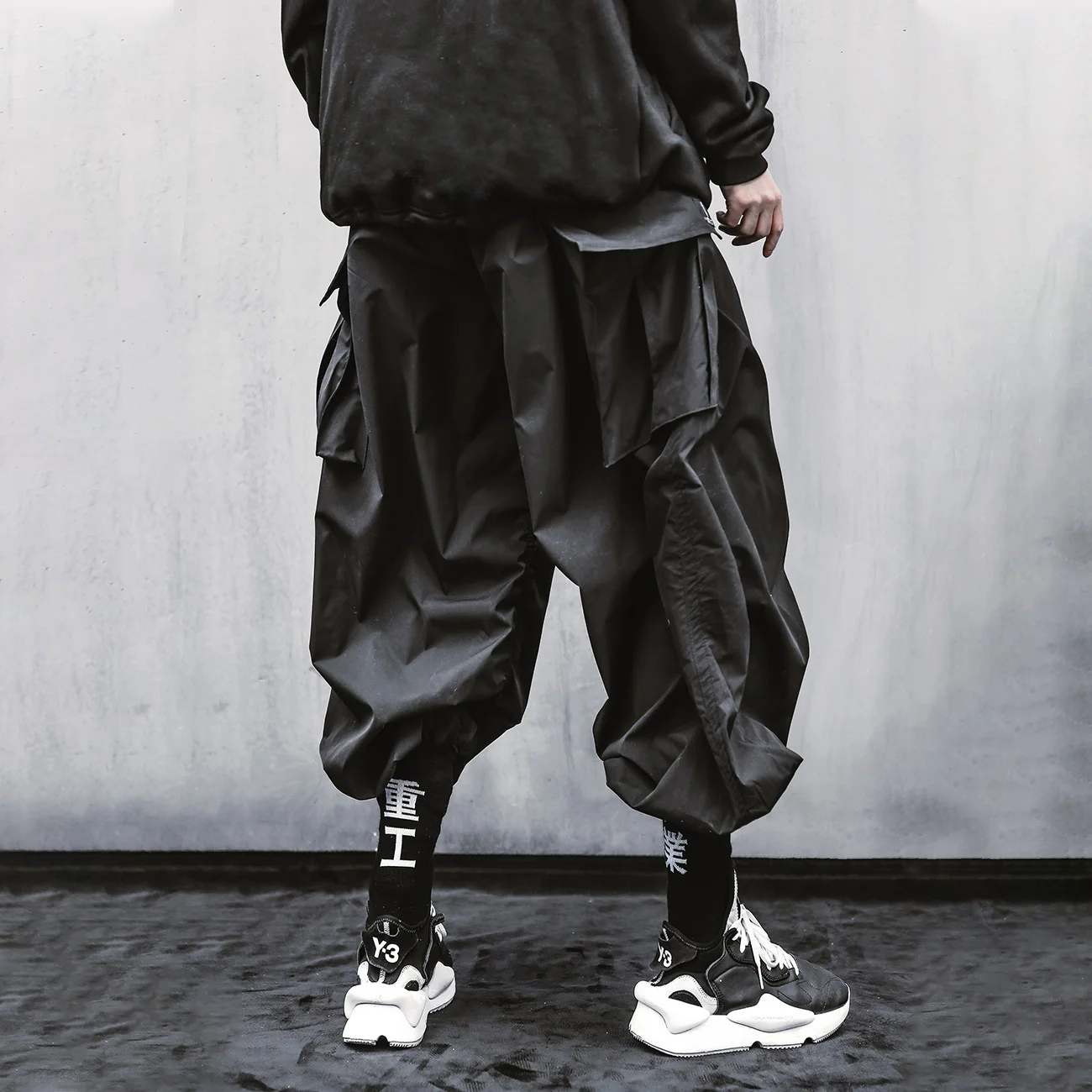 Cargo 2022 Pant Man Streetwear Side Elastic Harem Baggy Pants Loose Harajuku Joggers Men Trousers Functional