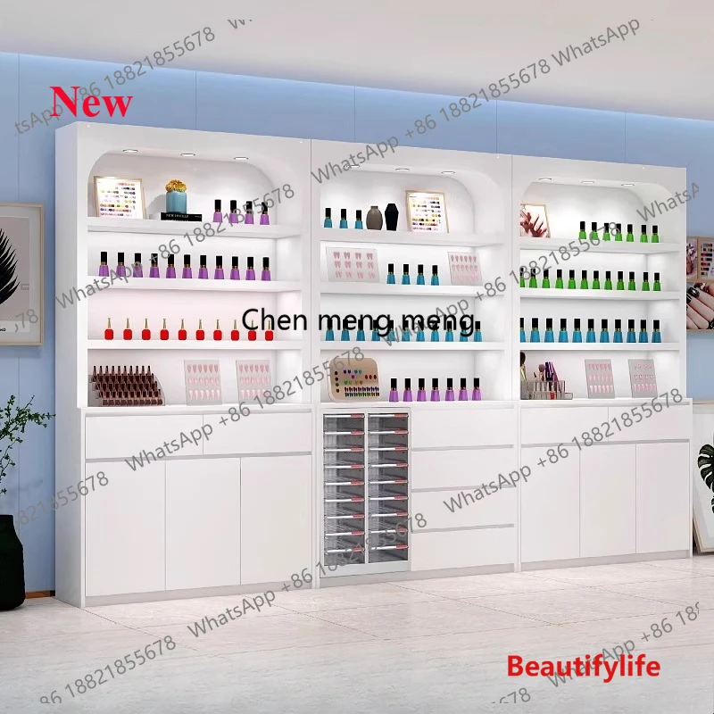 

Современный минималистичный шкаф для хранения и демонстрации маникюрных принадлежностей A55 Nordic Creative, дизайнерская мебель для салонов из массива дерева