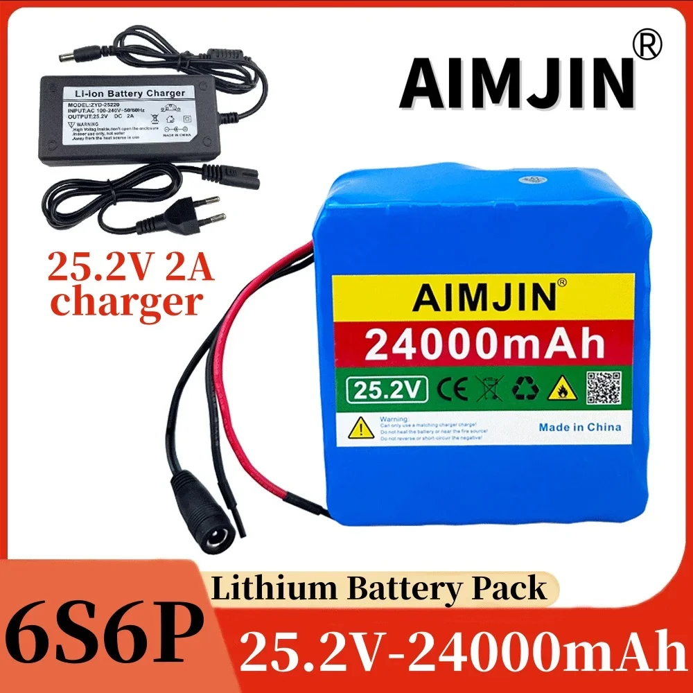 

6S6P 25.2v 24000mah Lithium-ion Rechargeable Battery Pack Suitable for bicycles, scooters + 2A Charger