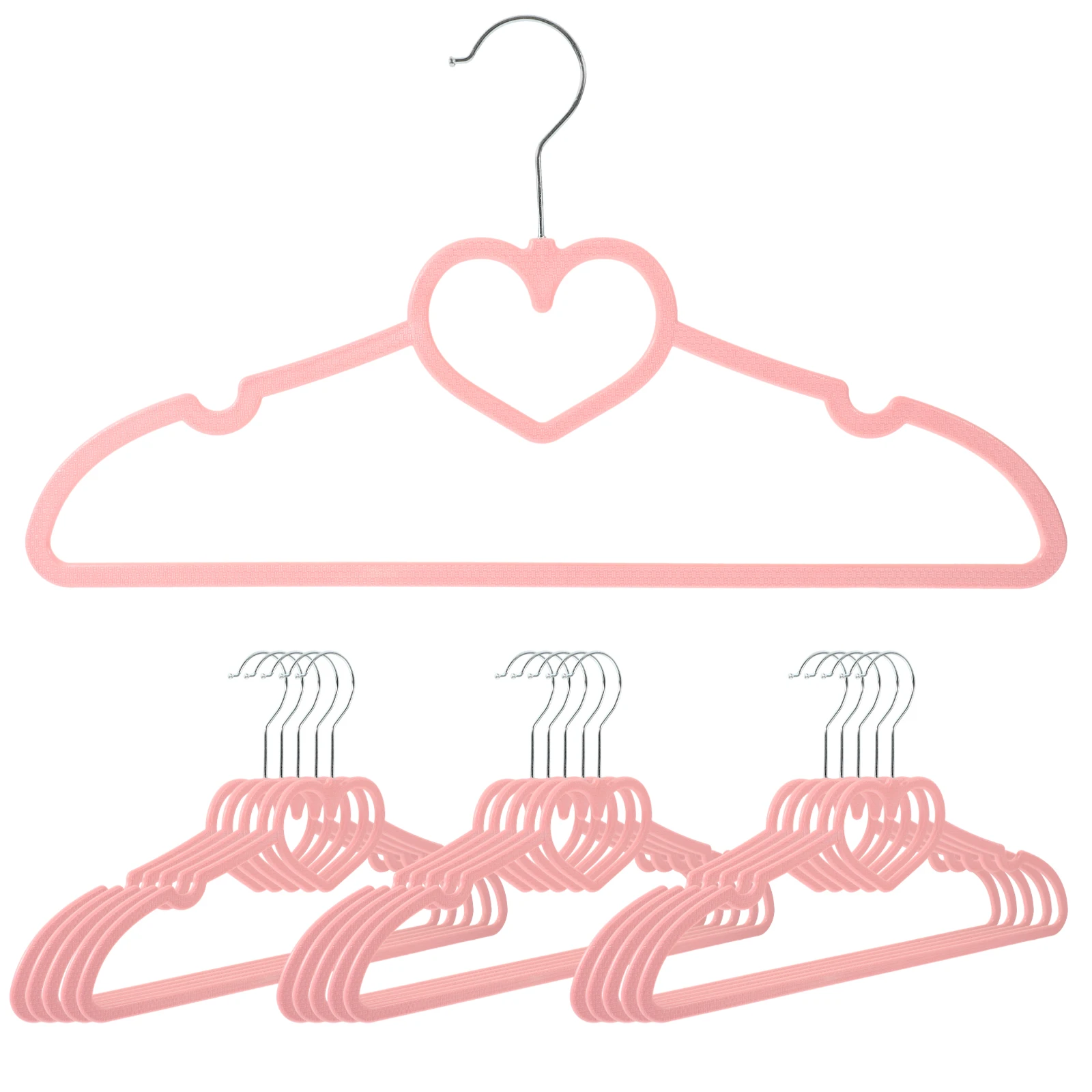 

15pcs Heart Plastic Slip Drying Rack Clothes Hanger Practical Hanger Pink Love Shape Hangers Plastic Practical
