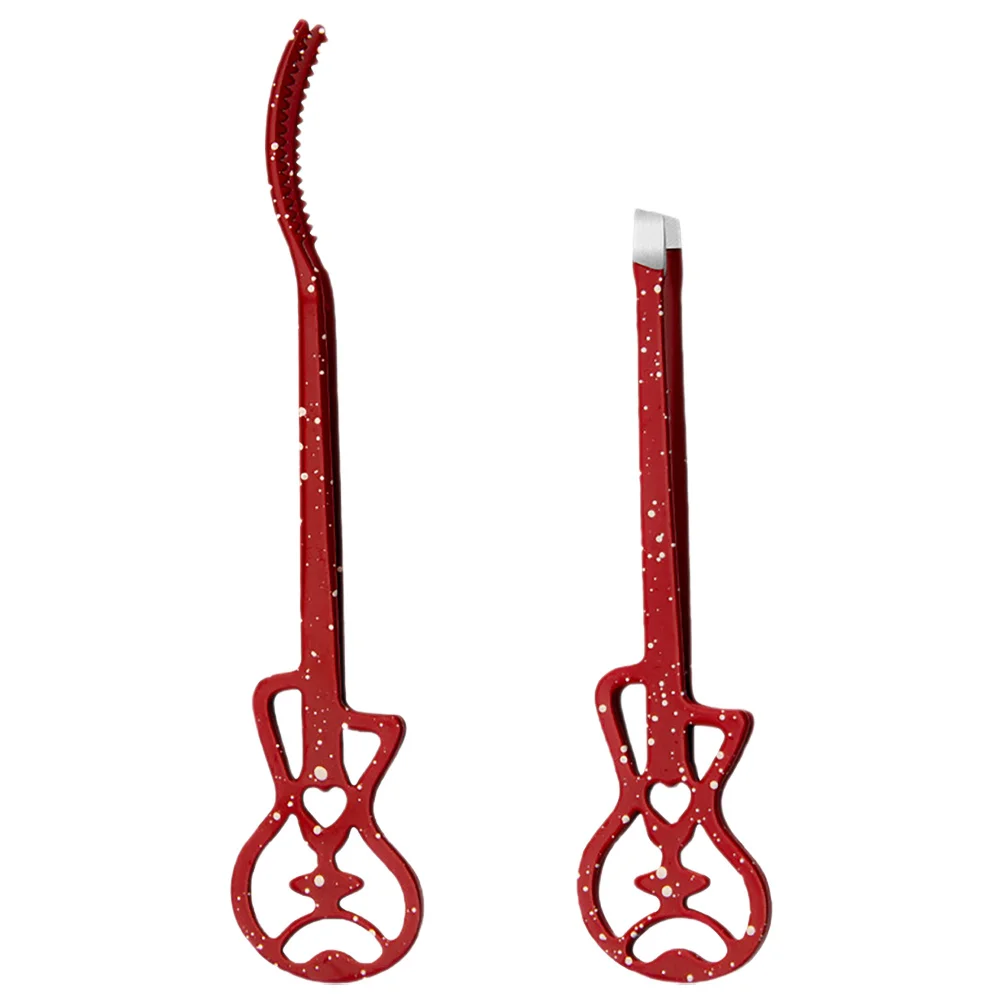 Pincettes d'extension de cils en acier inoxydable, ensemble d'outils pour faux-cils à pointe inclinée, applicateur de sourcils de voyage, 2 pièces