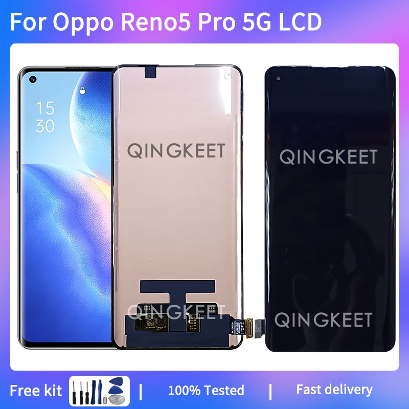 

6.55" LCD For Oppo Reno5 Pro 5G LCD PDSM00 Display Touch Screen Digitizer Assembly For Reno5 Pro 5G PDST00 LCD With Frame CPH220