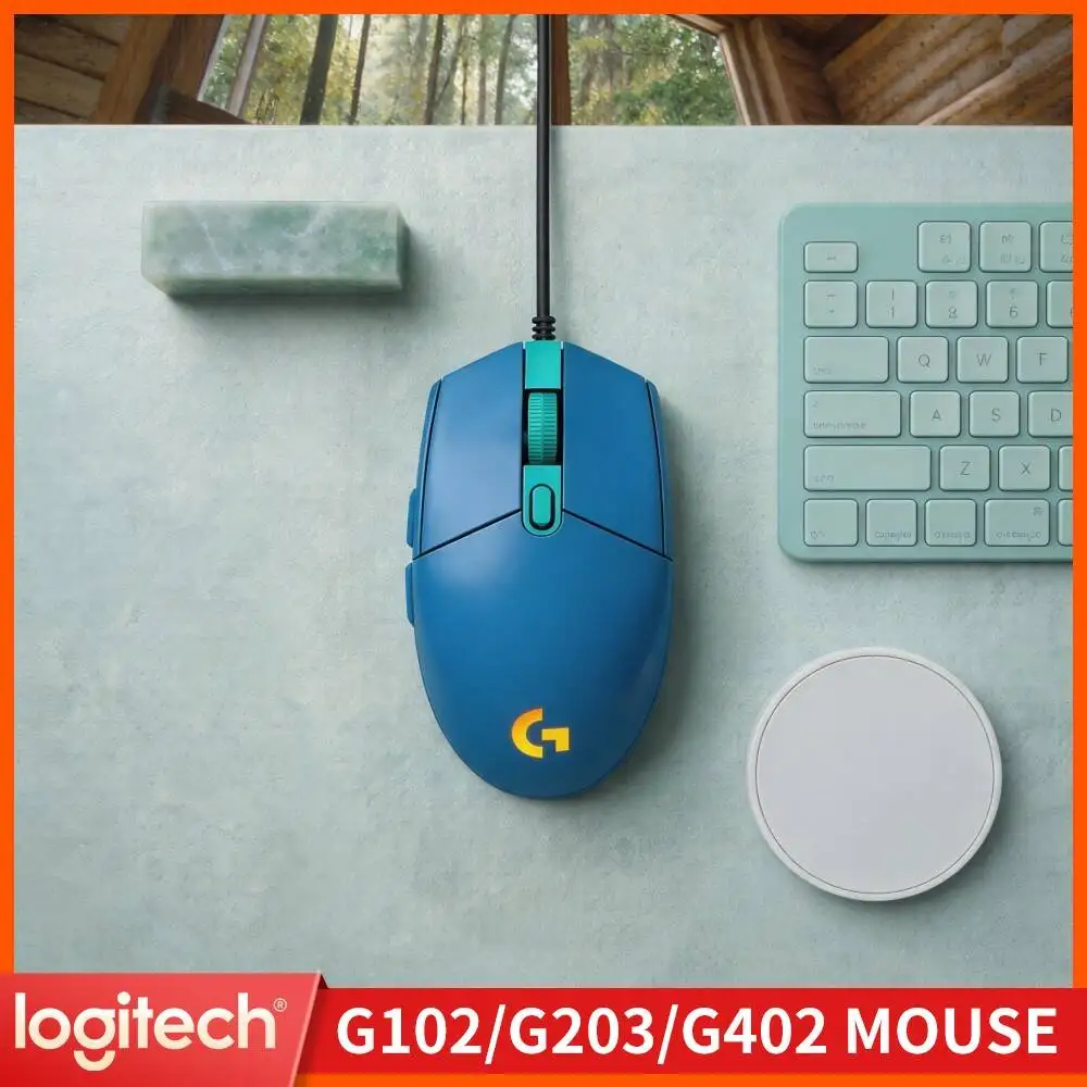 Logitech G102 Wired Gaming Mouse,Smooth Glide Base Feet,HERO Sensor,RGB Lights For Leisure Use And Competitive Gaming