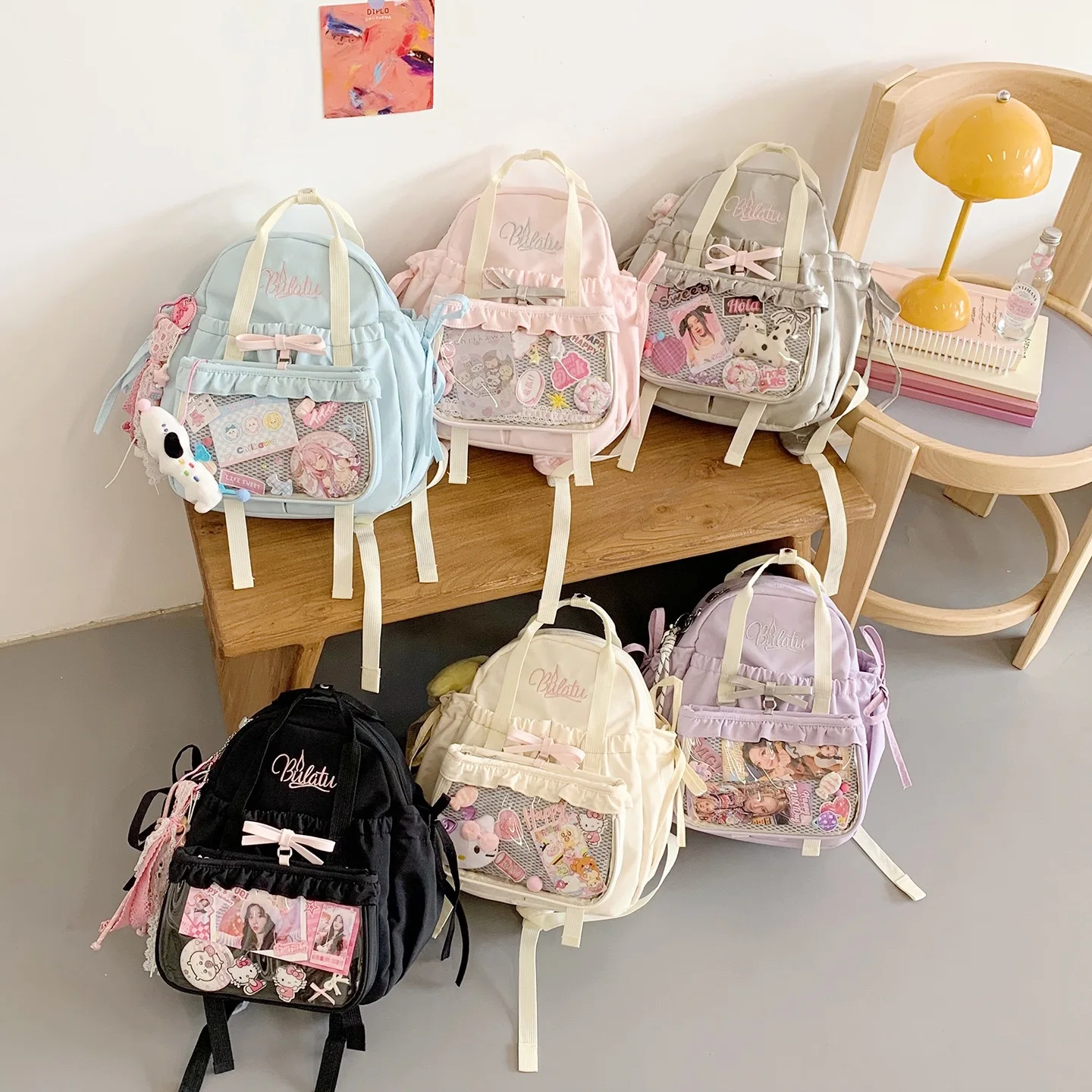 New Original Design for Girls Two-piece Ulzzang Y2K Ita Bag Cute Sweet Backpack Large Capacity School Bag Bags for Women