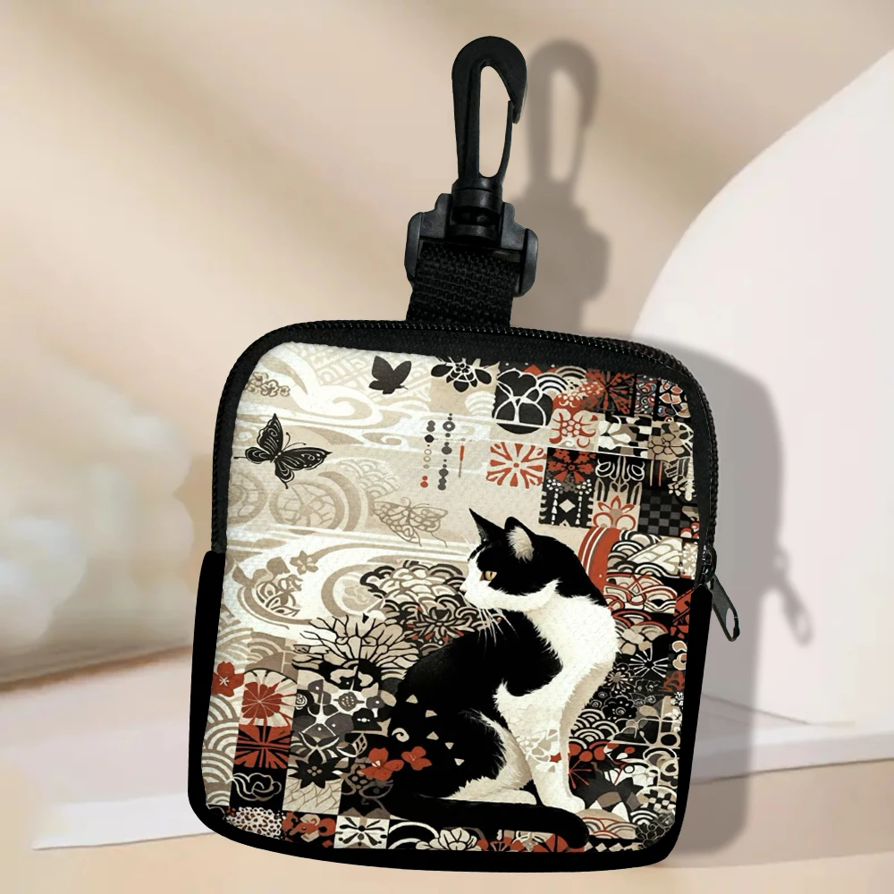 Lustige Katze, großes Fassungsvermögen, Münzgeldbörse, wasserdicht, digitale Tiere, Münzgeldbörse, Aufbewahrungstasche 72.