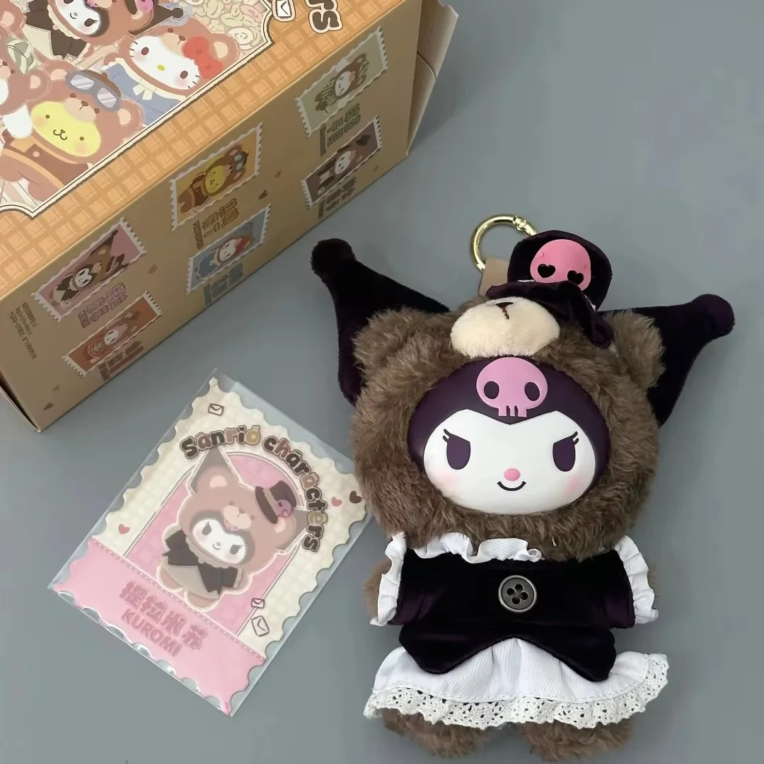 Toptoy Sanrio Hello Kitty Kuromi Vinyl Plush Doll England Afternoon Tea Themed Hanging Ornament Collectible Trendy Blind Box Toy