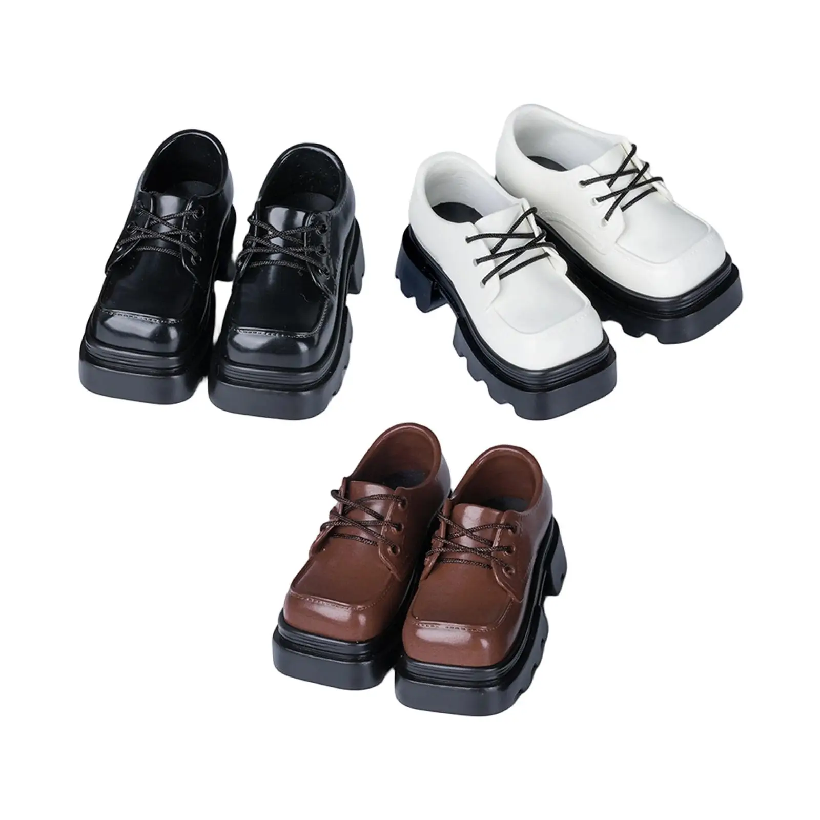 2 sapatos de boneca escala 1/4, roupa de sola grossa de pvc moda diária modelo em miniatura calçados de figura de ação para figura feminina brinquedo meninas