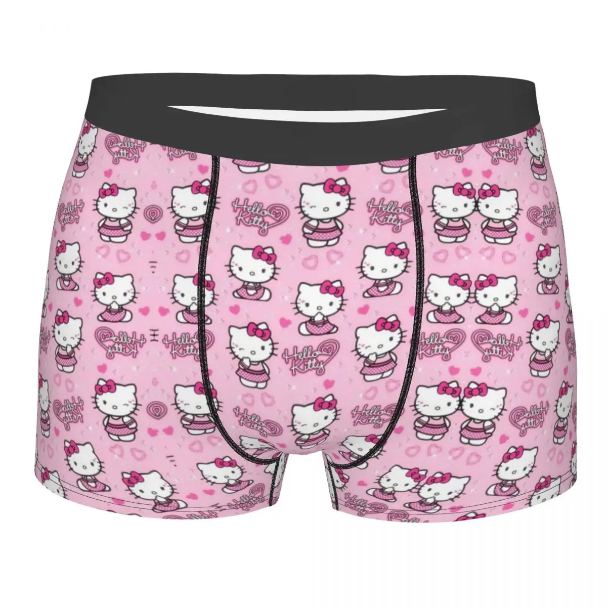 Custom Hello Kitty Manga Cat Boxers Shorts Men\'s Briefs Underwear Cool Underpants