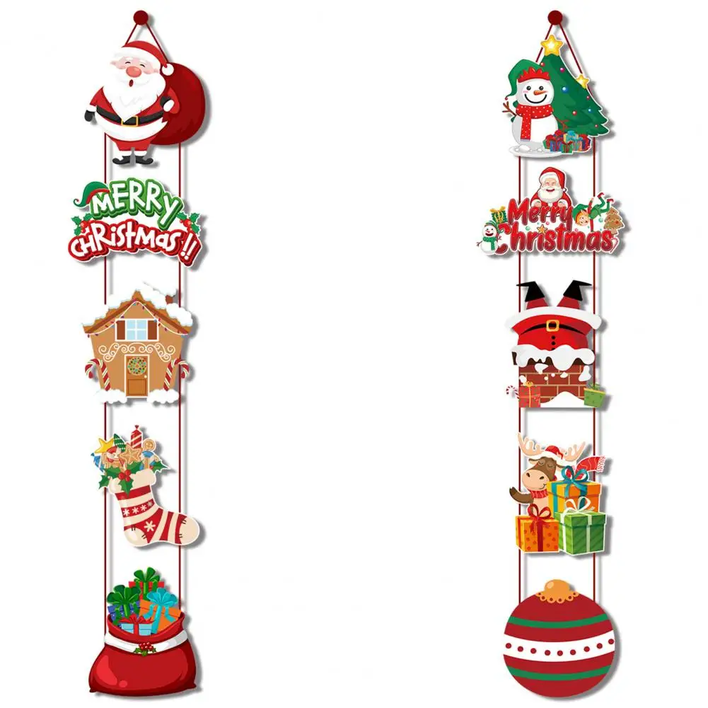 

Christmas Door Hanging Decoration Merry Xmas Porch Hanging Decoration Whimsical Christmas Door Couplet for Festive for Merry