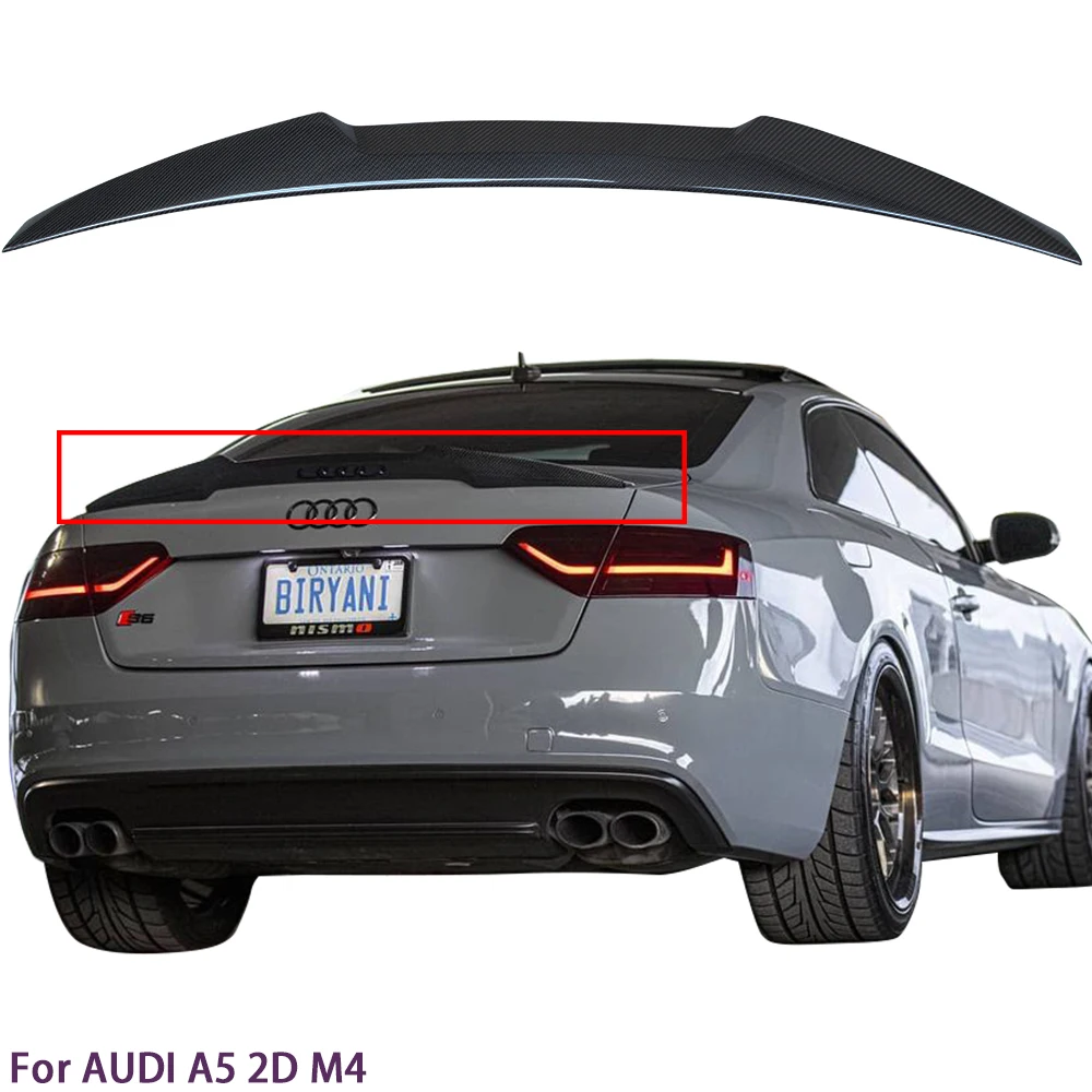 

For AUDI A5 B8 B8.5 2Door Coupe 8T3 M4 Style Carbon fiber Rear Spoiler Trunk wing 2007-2017