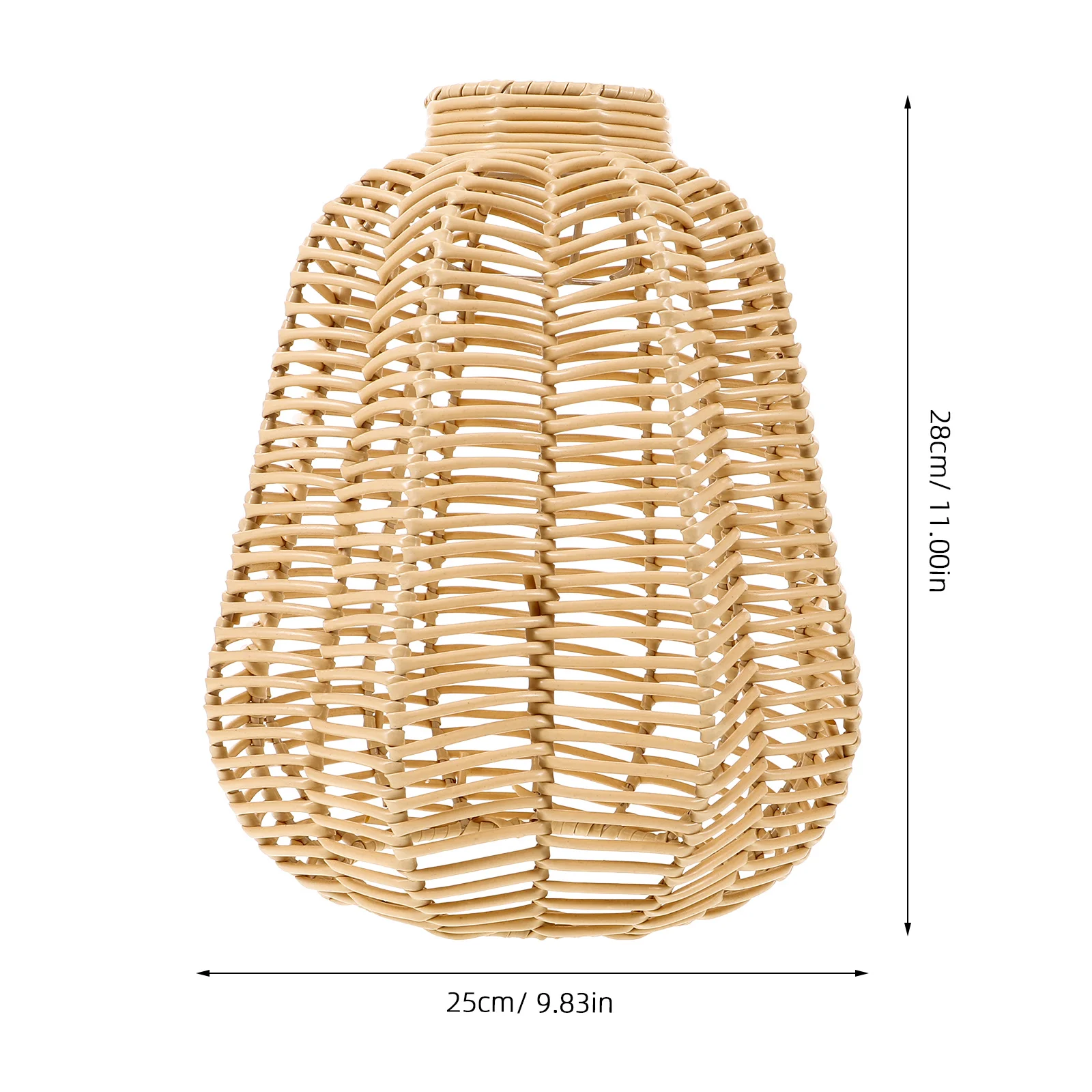 ريفي تقليد المنسوجة الروطان عاكس الضوء البلاستيك الحديد قلادة غطاء خفيف بسيط أنيق ديكور المنزل فندق عاكس الضوء #6