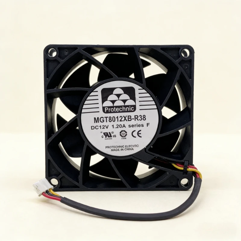 Suitable for Magic MGT8012XB-R38 DC 12V 1.2A 80x80x38mm 3-Wire Server Cooling Fan
