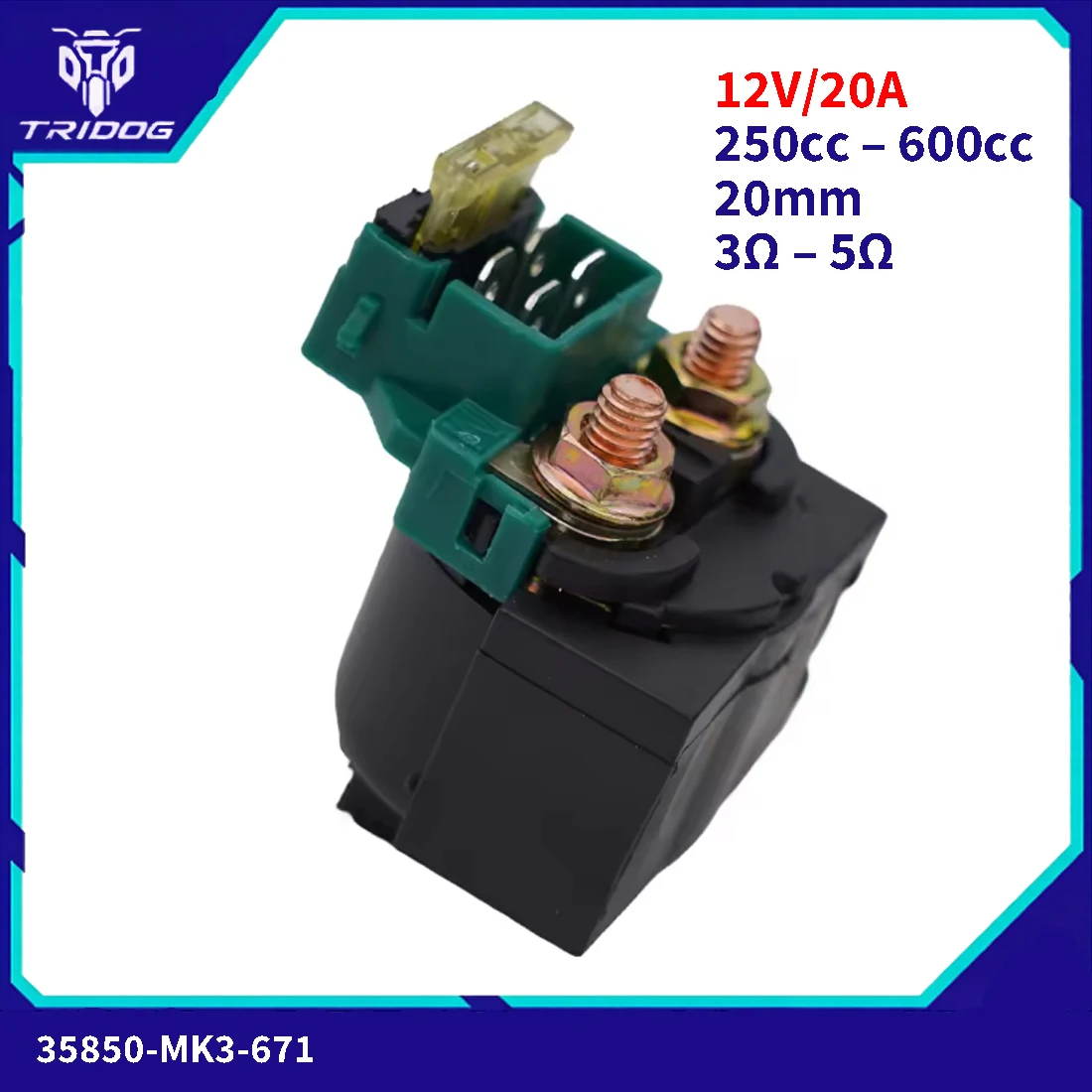12V 20A Starter Solenoid Relay For HONDA XRV650 XRV750 Africa Twin XL600V Transalp XL1000V Varadero 35850-MK3-671