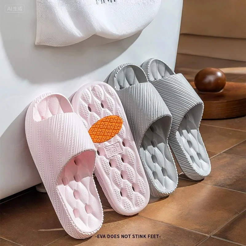 

EVA Perforated Bathroom Slippers, Non-Slip Drainage Shower Slides for Men & Women, Odor-Resistant Quick-Dry Indoor Bath Sandals