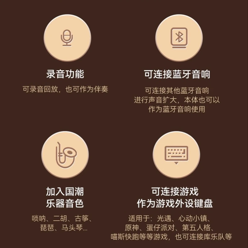 Fapura Pocket Music Keyboard Mini Piano Electronic Piano Learning to Play Sing Arrange MIDI Children's Toy Instruments Bluetooth