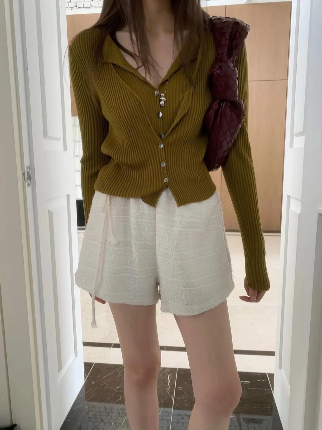 Slim Fit Double couche simple bouton haut en tricot pour les femmes Design à la mode automne nouveau Sle décontracté Faion dames pull