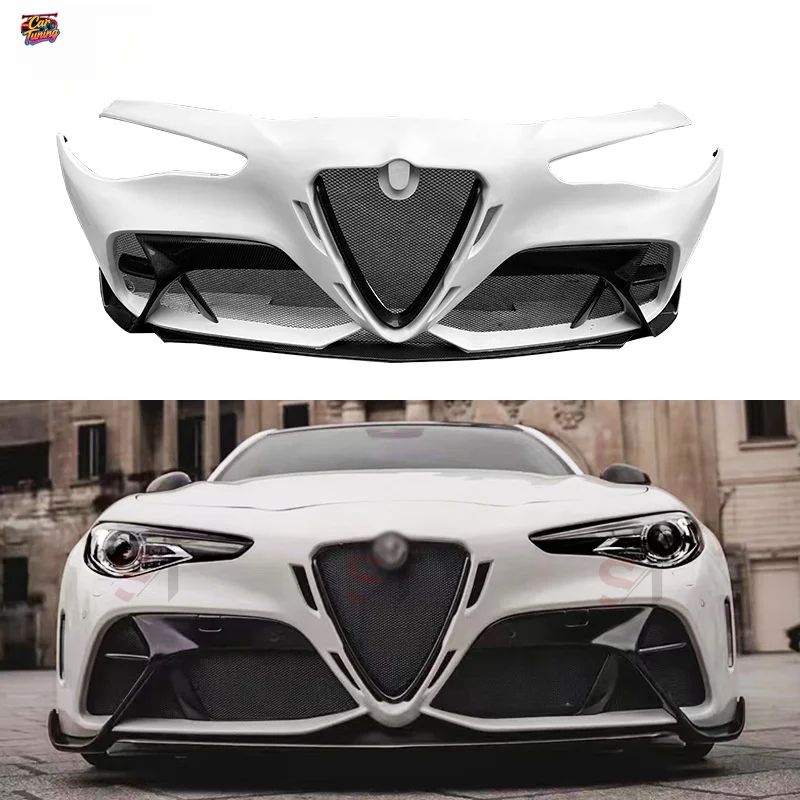 for Alfa Romeo Giulia GTAM Carbon Fiber Front Bumper Upgrade Modification Front Bumper Surround