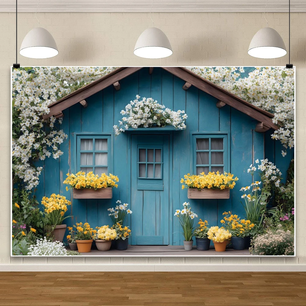 Fondo fotográfico de primavera con huevos de colores para estudio fotográfico, telón de fondo con ventana, pared de flores, arcos de jardín, pradera, vid
