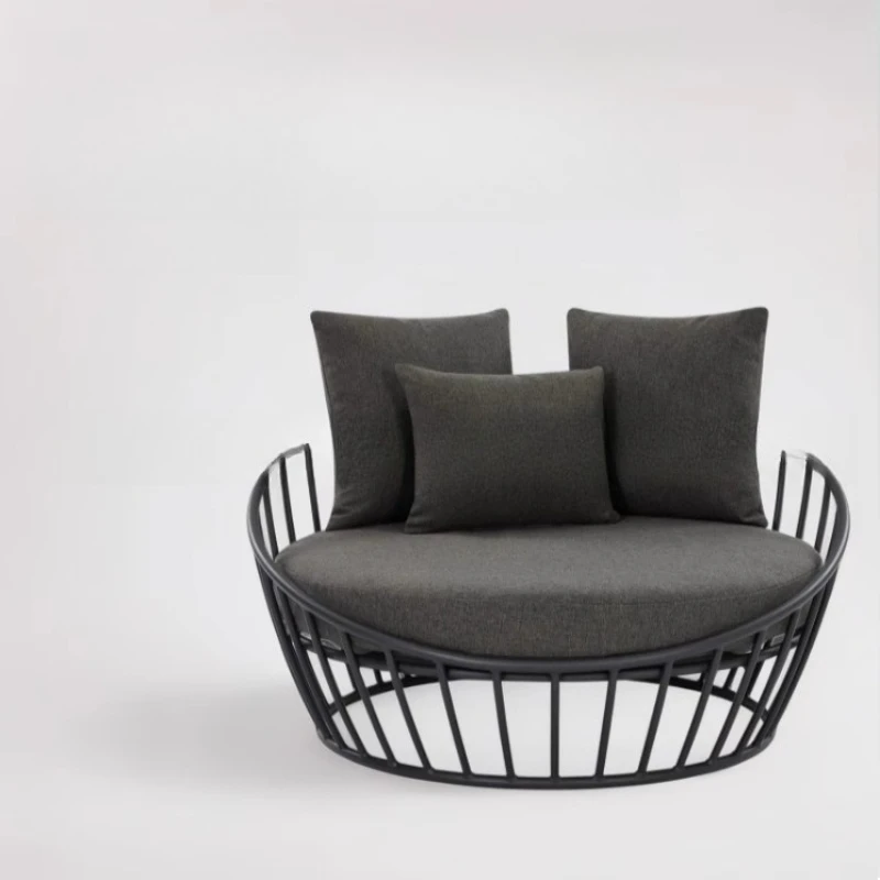Home Villa Courtyard Hotel Living Room Outdoor Sofa Cross-border Foreign Trade Aluminum Sofa Italian Simple Outdoor Furniture