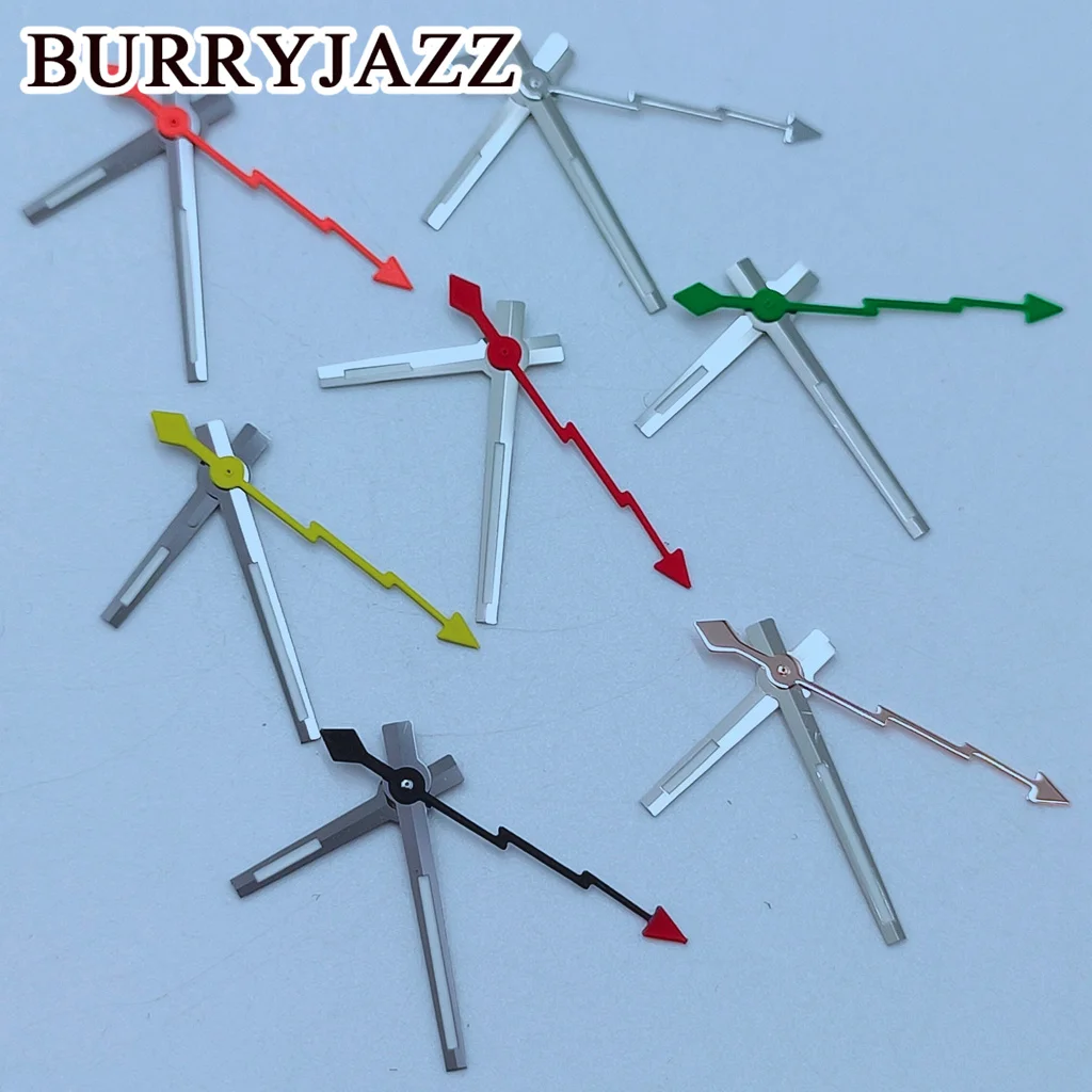 BURRYJAZZ NH35 NH36 NH38 7S26 7S36 4R35 4R36 Watch Hands Silver Gun Hands Green Luminous