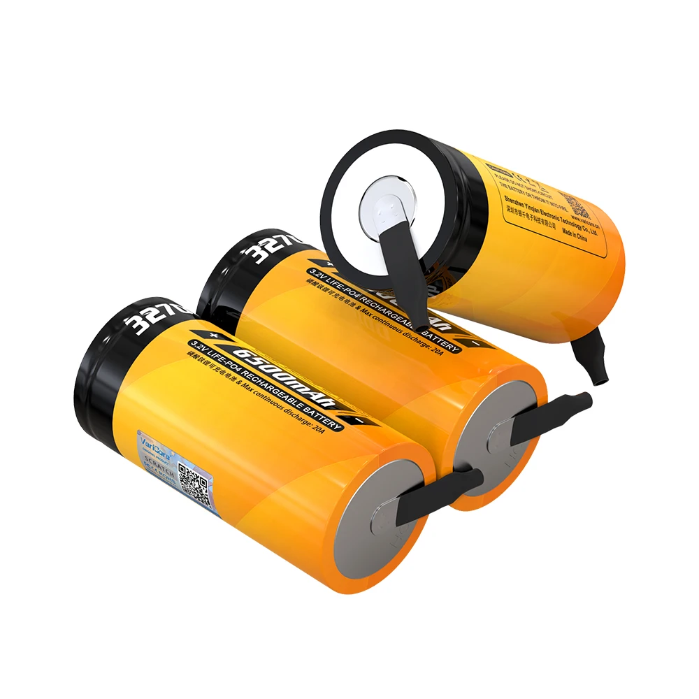 VariCore 3.2V 32700 6500mAh LiFePO4 Battery 35A Continuous Discharge Maximum 55A High power battery+Nickel sheets