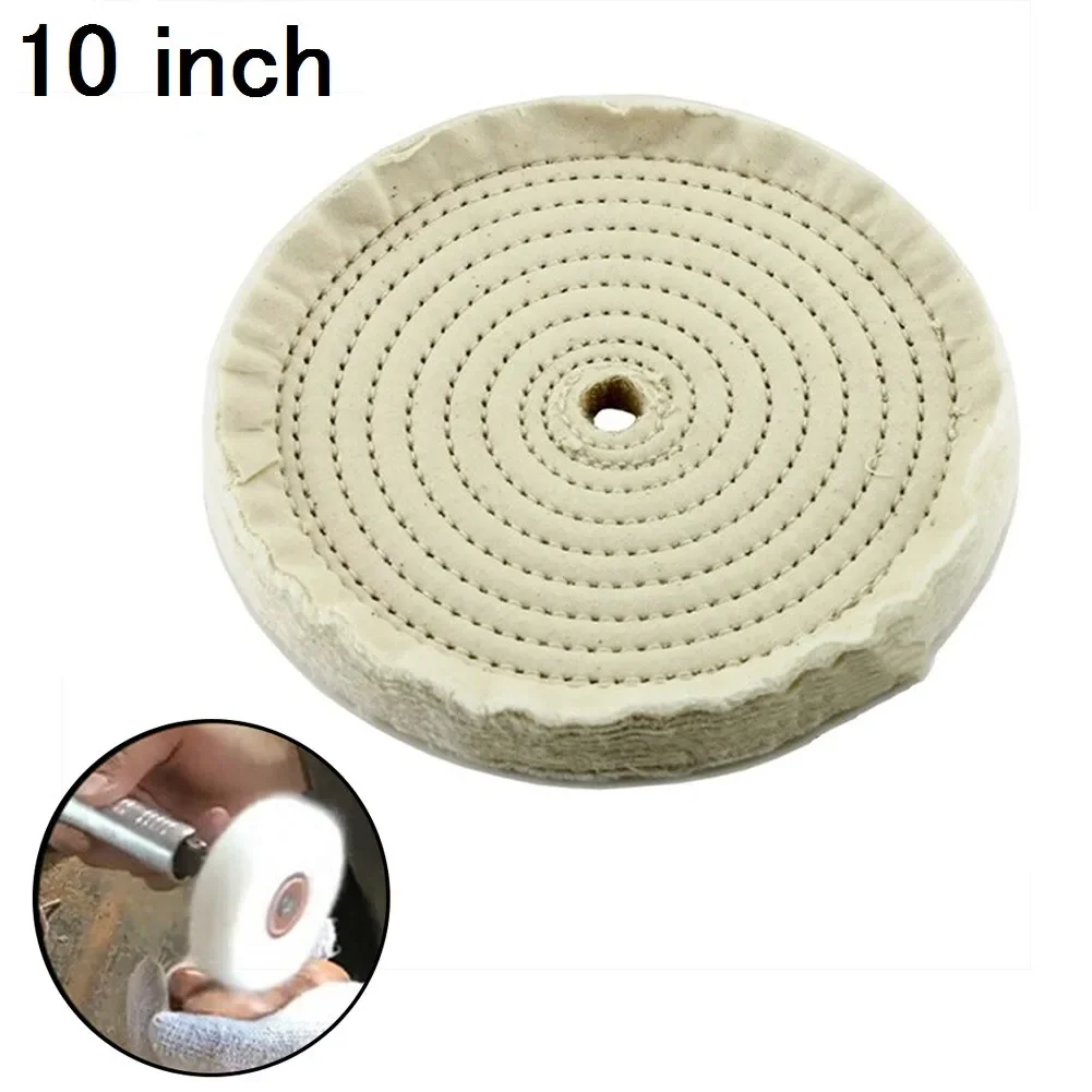 

10" Cotton Cloth Buffing Polishing Wheel Buffer Polish Jewelry Grinder Pad For Gold Silver Jewelry Mirror Round Wheel