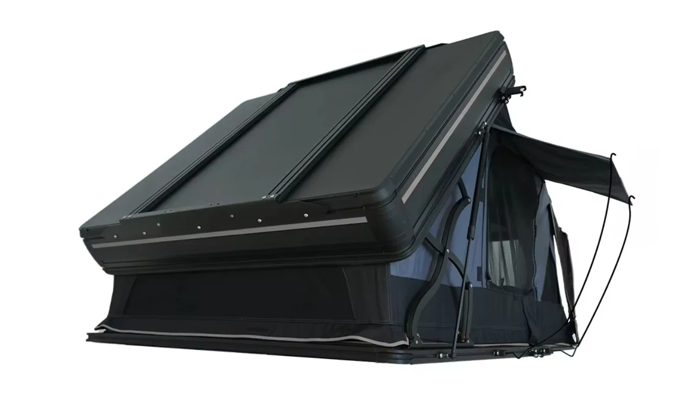 XQ Double Layer Hard Shell Roof Top Tent 3-4 Person 4 Season Aluminum Waterproof Quick Automatic Opening LED Light