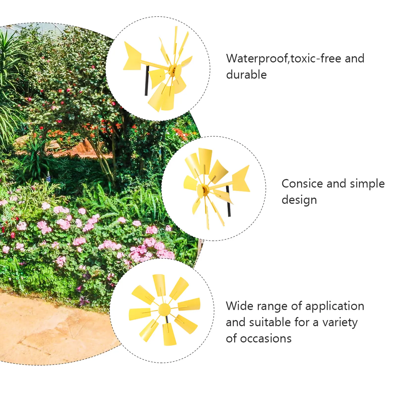 

Colorful Windmill Decor Metal Spinner Stake Yellow Kids Garden Bird Scare Party Favor Bridal Shower Holiday Outdoor Lawn
