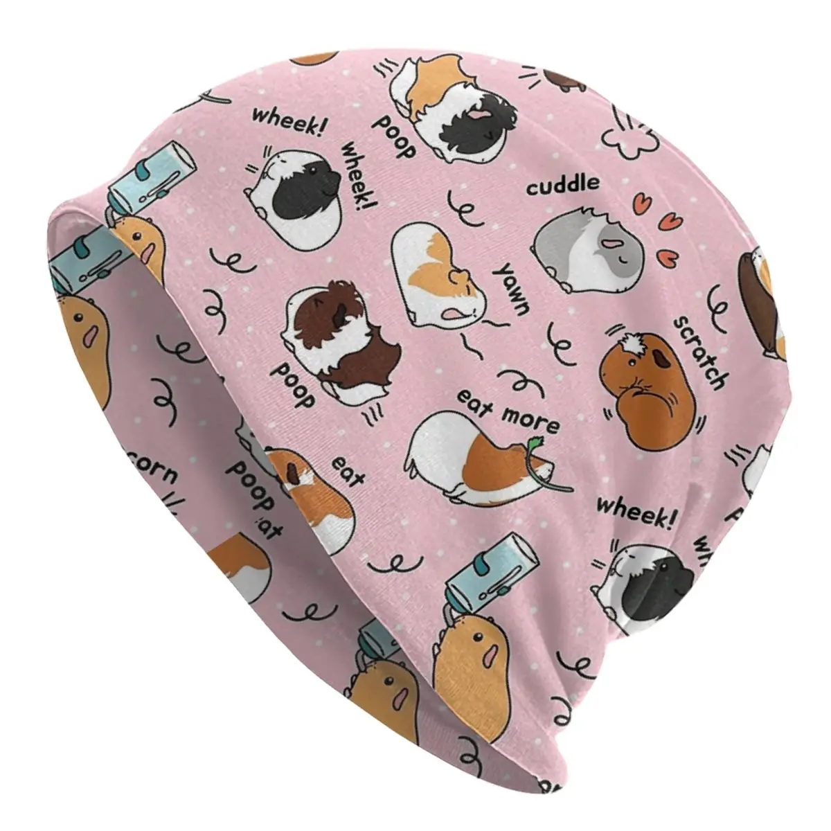 Guinea Pig Daily To-Do List - Pink Background Unisex Adult Beanies Caps Knitted Bonnet Hat Warm Autumn Winter Skullies Hats