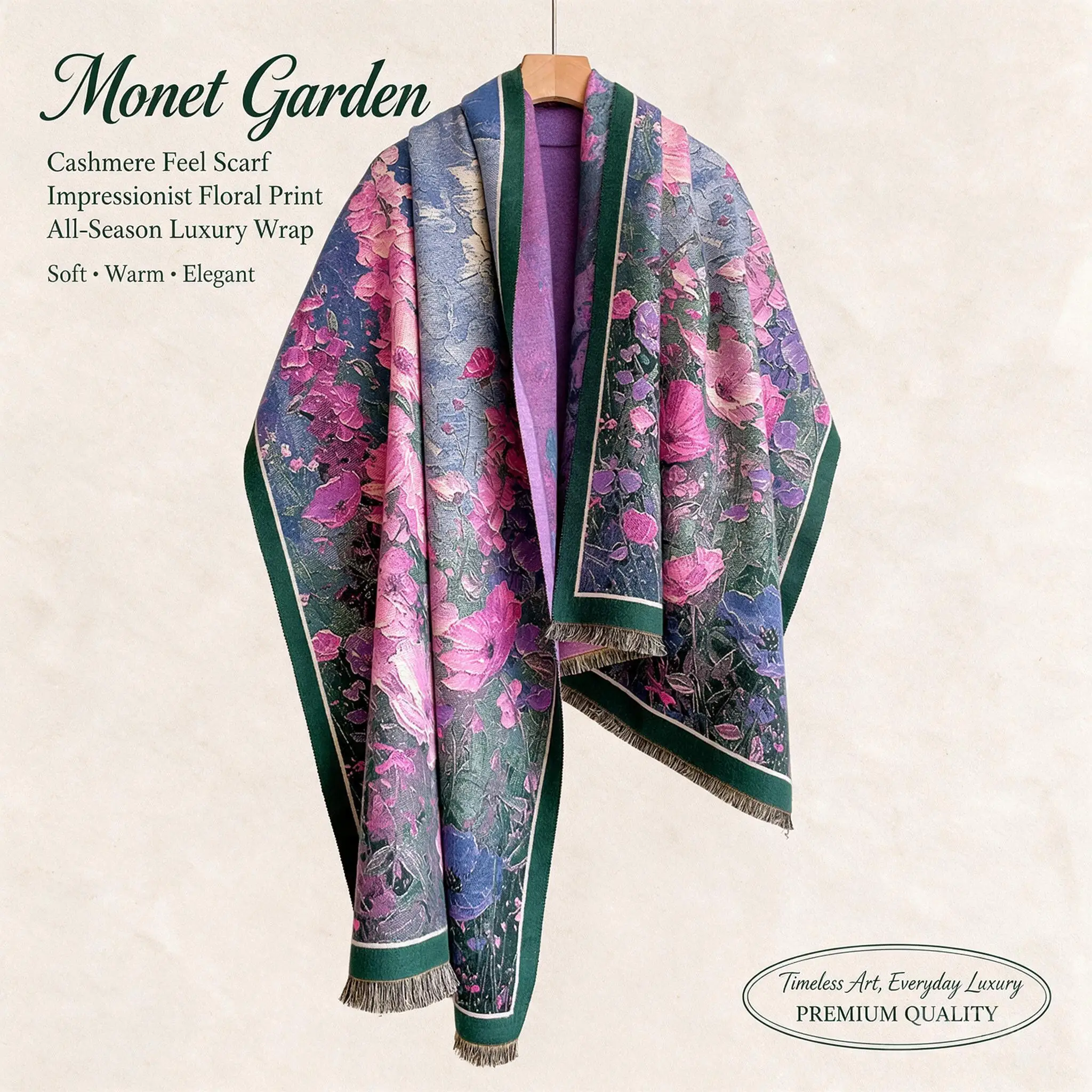 2026 Fall Winter New Fashion Floral Jacquard Imitation Cashmere Scarf For Women Warm Cold Proof Shawl Neck Wrap Dual Use Elegant