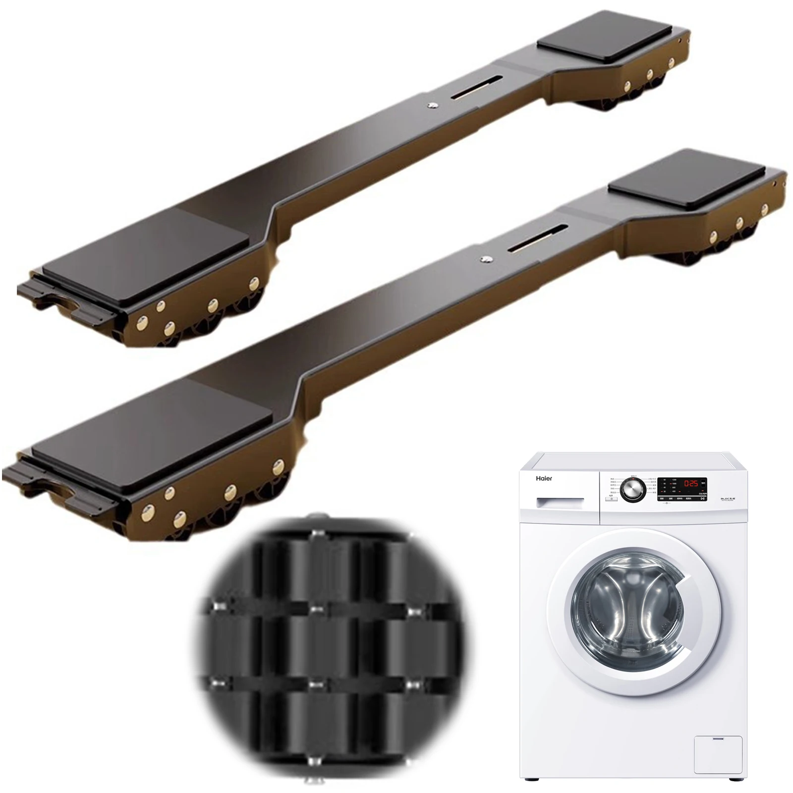 2pcs Fridge Mobile Roller Bracket  Appliance Furniture Mover with Wheels Refrigerator Base Mount Mobile Roller for Moving Dryers