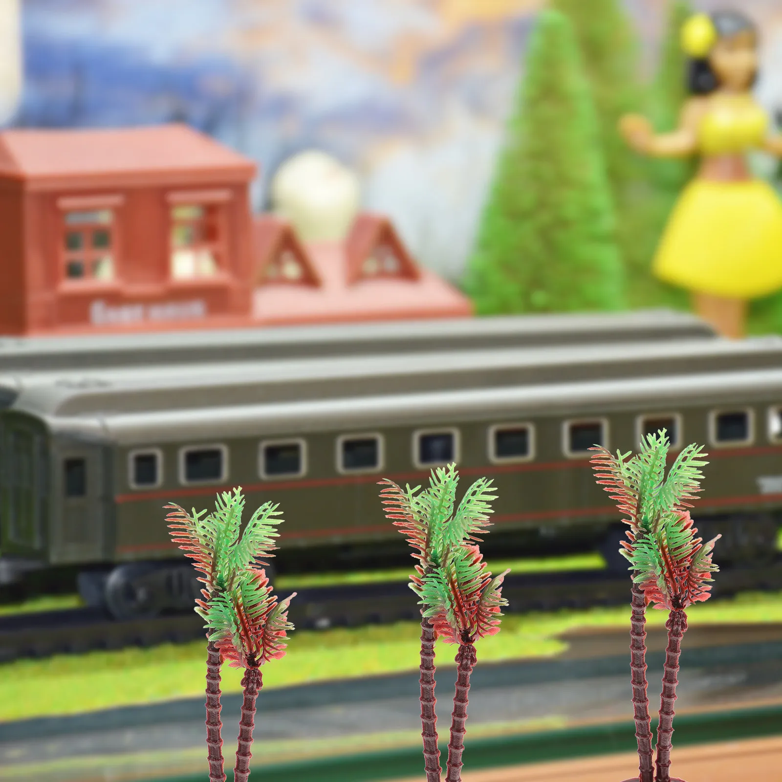 

20Pcs Coconut Tree Decor for Sand Table Micro Landscape Miniature Garden Ornament Home Office Desk Decoration 16Cm Tropical