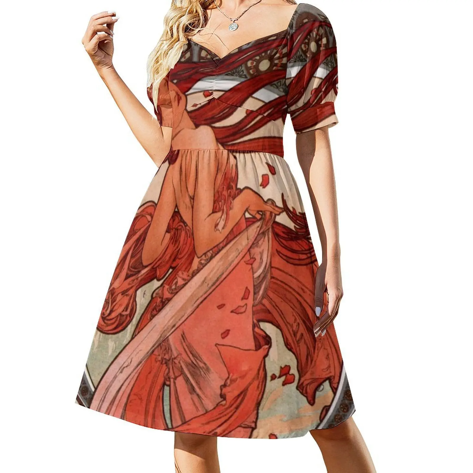 فستان حفلات أنيق للسيدات من ألفونس موكا فستان على شكل حرف A مع خيارات قصيرة/طويلة/بدون أكمام فن الرقص نوفو ألفونس #2