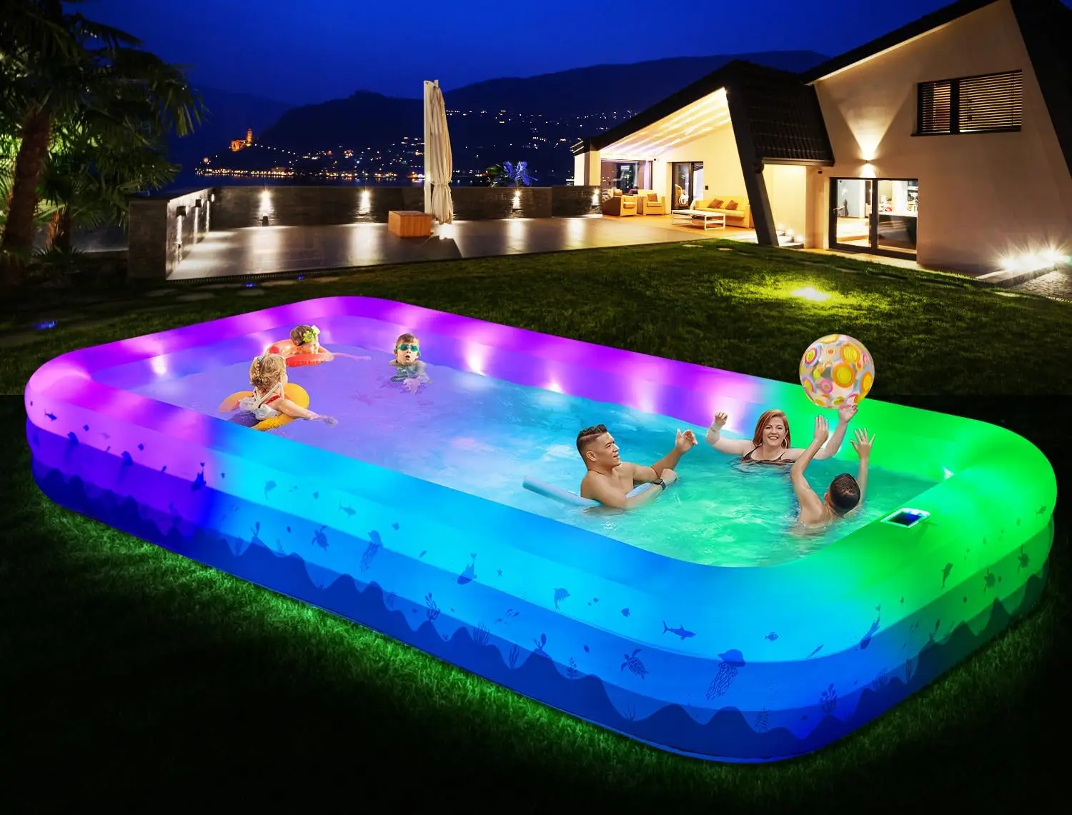 Large Inflatable Pools with Lights, 145