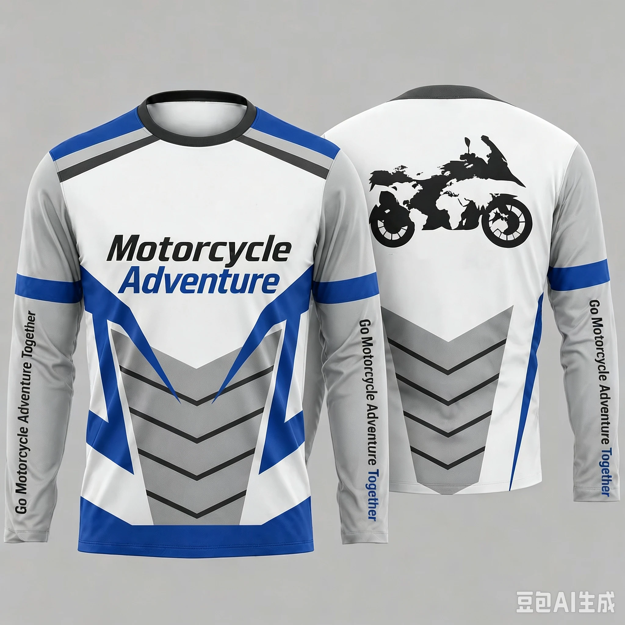Langarm-Motorrad-Adventure-Jersey mit Grafikdruck, passend für die ganze Familie, Biker-Outdoor-Freizeitmode, stilvolles bedrucktes T-Shirt, Oberteil – Detail 9