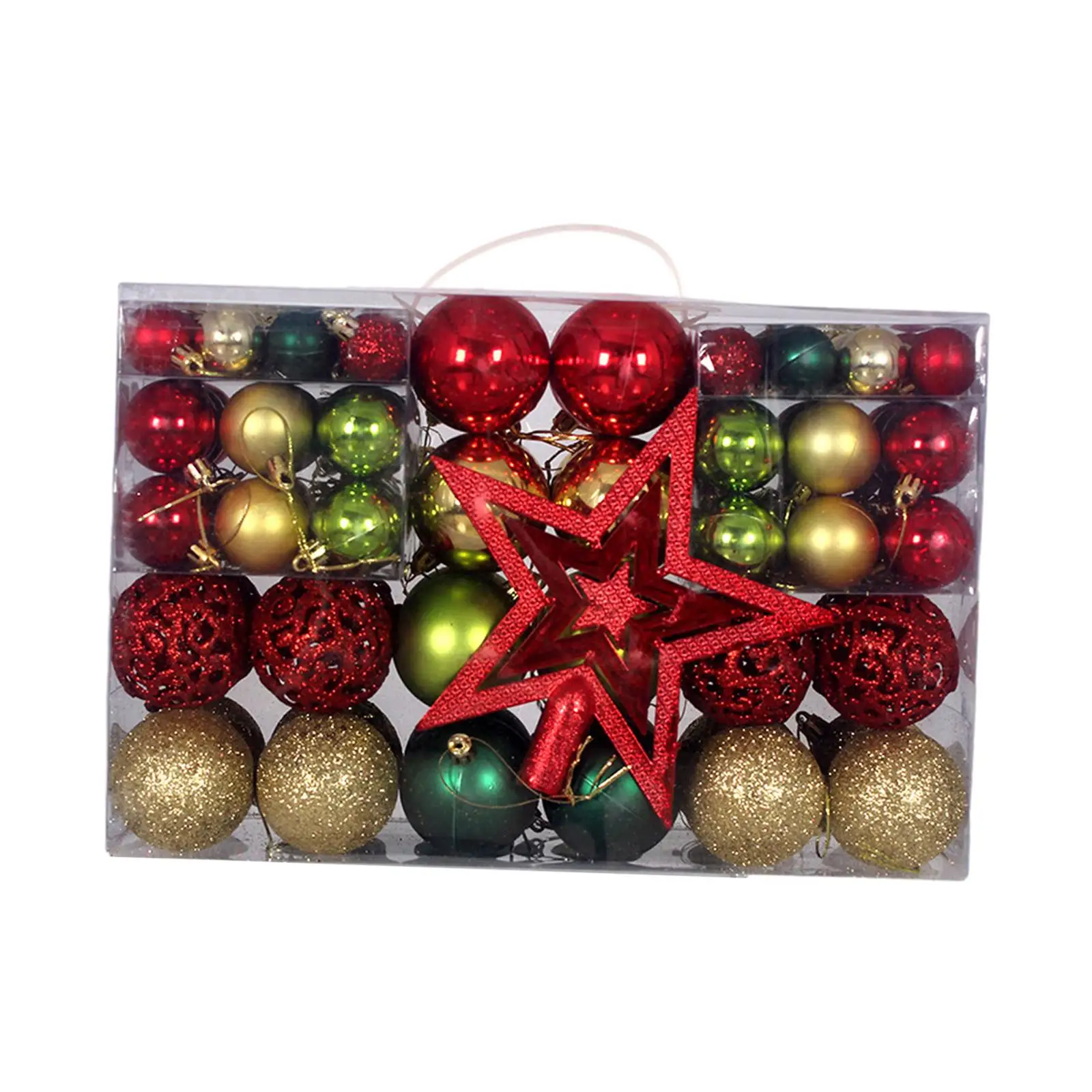 101Pcs Tree Top Star Christmas Ball Ornaments DIY Creative Pendants Decorative