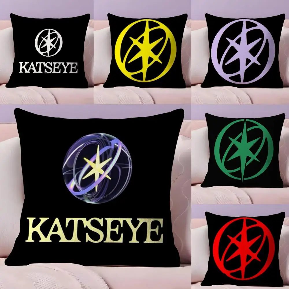 

Girl Group K-Katseye Pillow Case Plush Fabric Soft Double-Sided Printed Sofa Home Decor Fine Winter Gift Cushion Cover