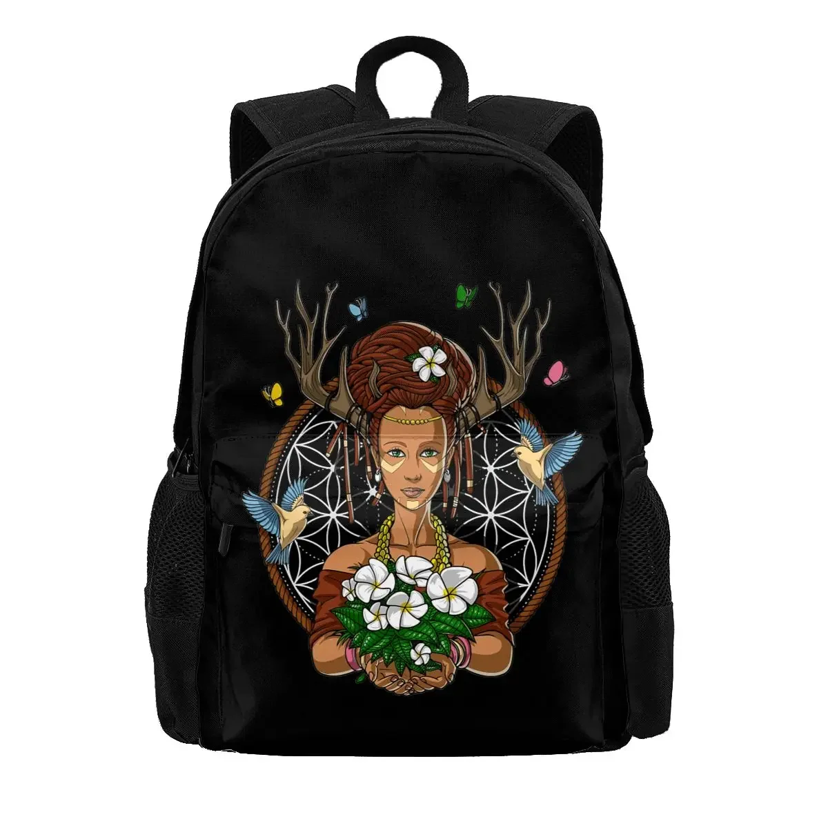 Ayahuasca Shaman Hippie Psychedelic Dmt Fantasy Forest Witch Large Capacity Backpack Foldable Sports Style