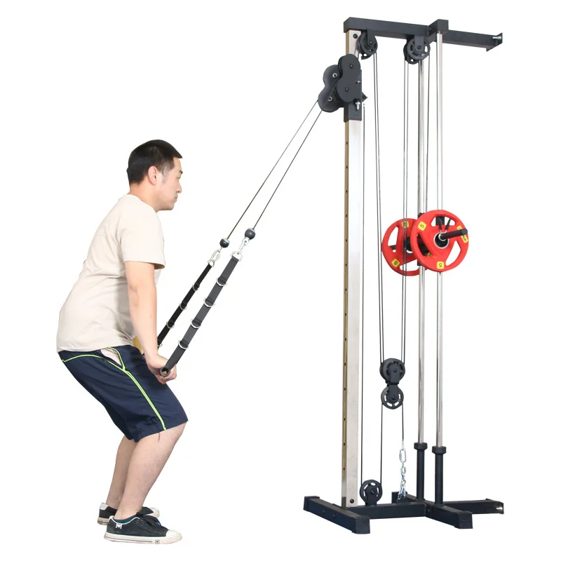 Home Wall Mount Cable Station With Adjustable Dual Pulley System Pull Down Crossover Machine Chest Expansion