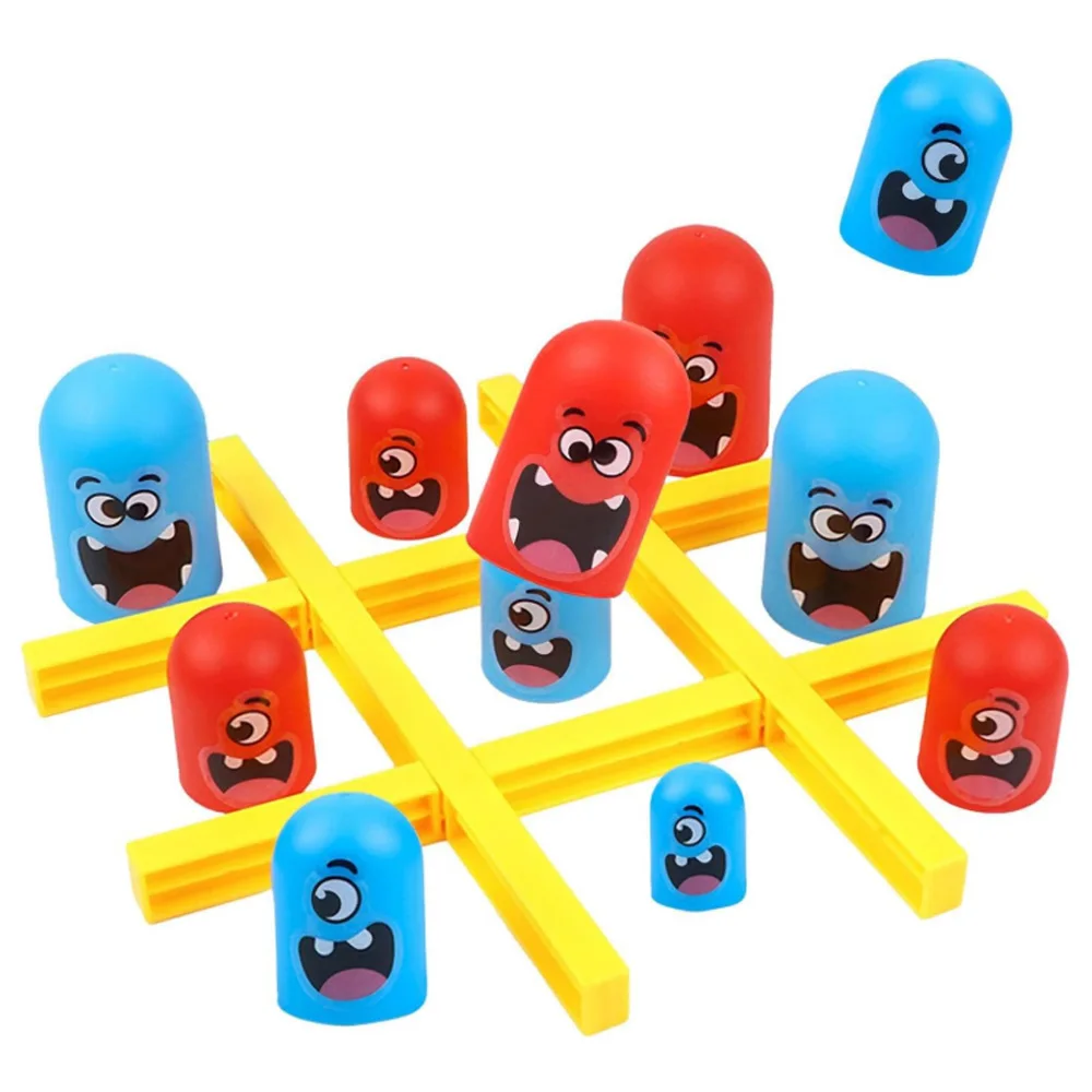 لعبة لوحة Tic-Tac-Toe - لعبة لوحة Gobblet باللون الأزرق والبرتقالي المفاجئة - لعبة اللوحة التفاعلية بين الوالدين والطفل (أكل كبير صغير) للغات