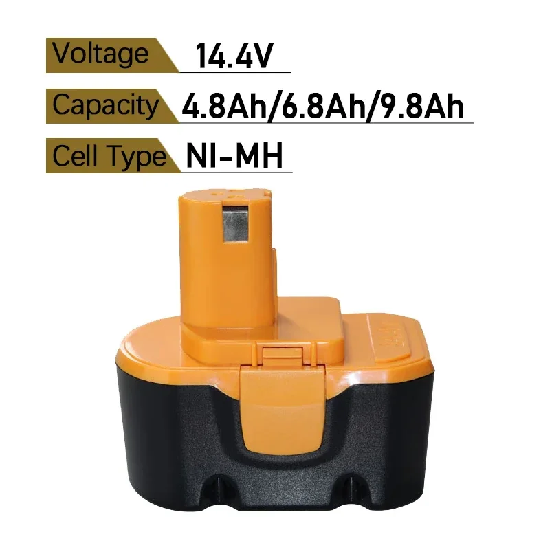 

14.4V 4.8Ah/6.8AhAh/9.8Ah For Ryobi Battery R10521 RY6201 RY6202 130224010 130224011 130281002 1314702 1400144 1400655 Cordless