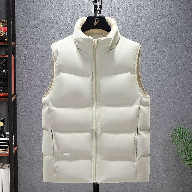 

Сплошной цвет, хлопковые жилеты с воротником-стойкой, мужская одежда, модные повседневные парки, удобные ветрозащитные утолщенные теплые высококачественные парки