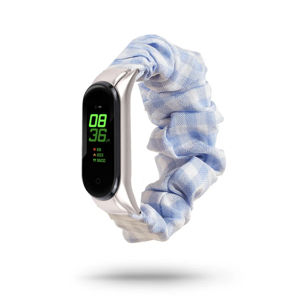 Scrunchie Strap for Xiaomi Mi Band 6 5 4 3 Strap Nylon Bracelet Elastic Wrsitband for Mi Band 6 5 Mi Band 5 4 3 Accessories Belt