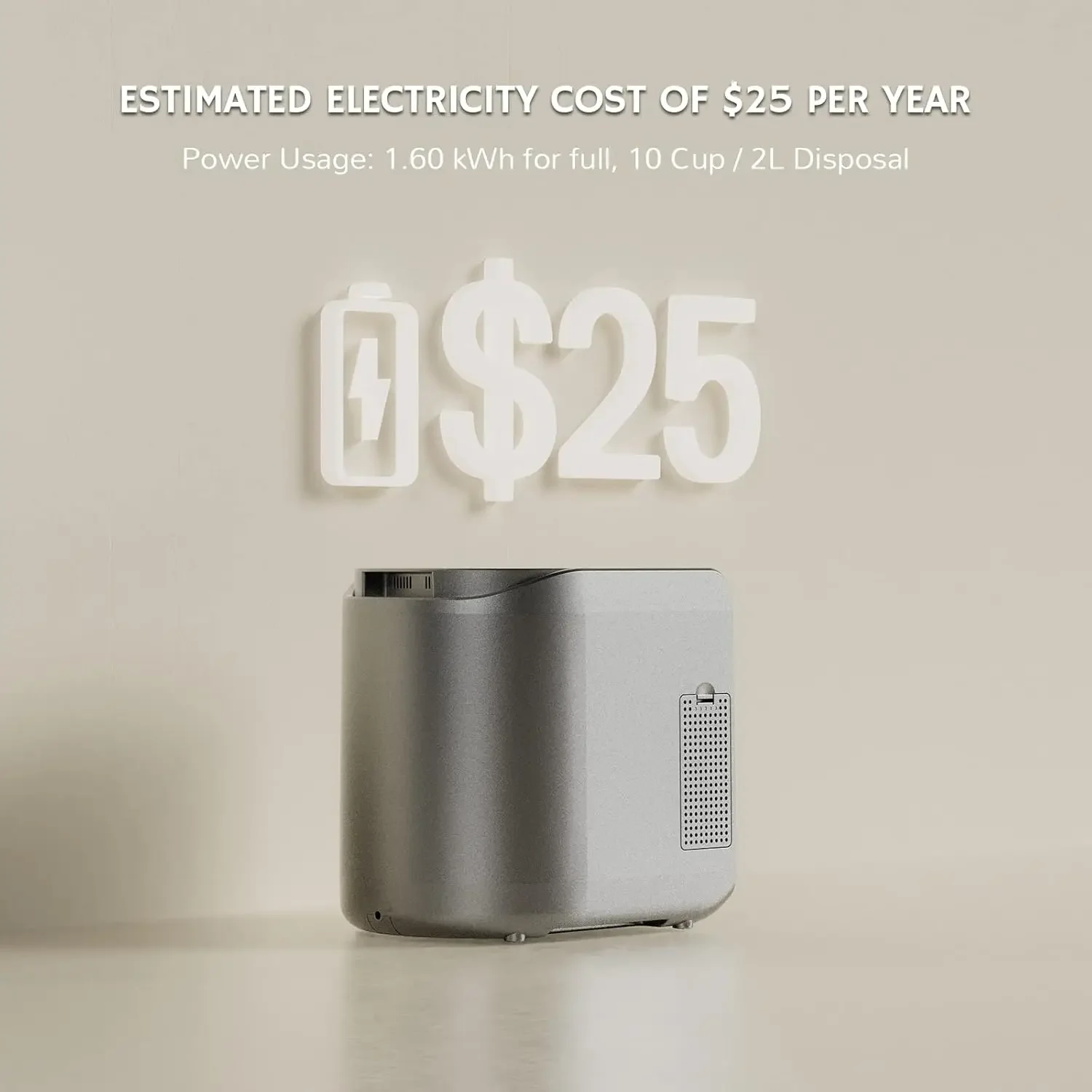 مركب المطبخ الكهربائي، سعة 2.5 لتر مع شفرات SHARKSDEN ثلاثية الشفرات، تحويل نفايات الطعام والكراشات إلى سماد جاف