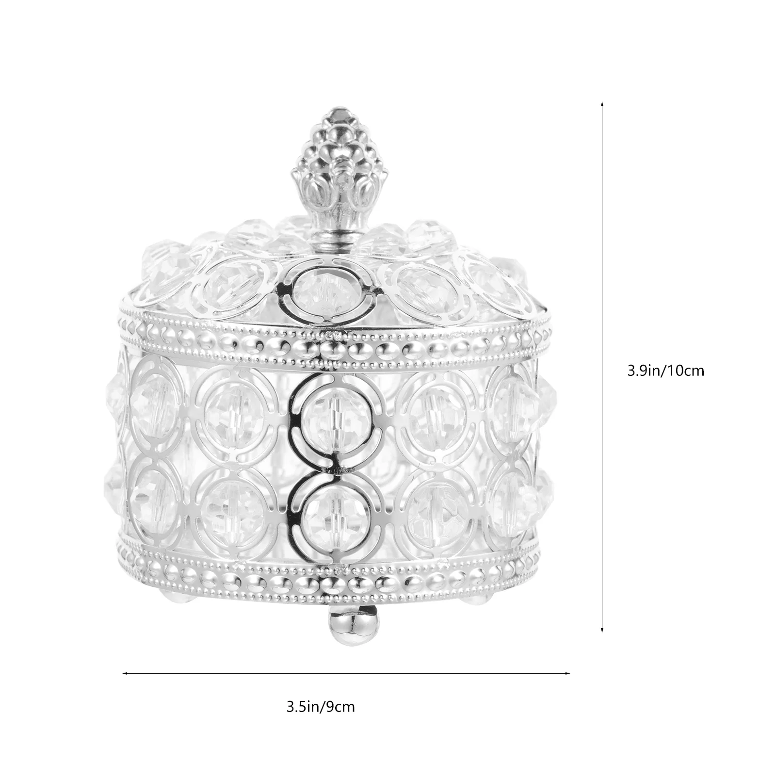 Exquisite Crystal Jewelry Box Hollow Design Jewelry Organizer Necklace Ring Storage Case Creative Decorative Keepsake Container