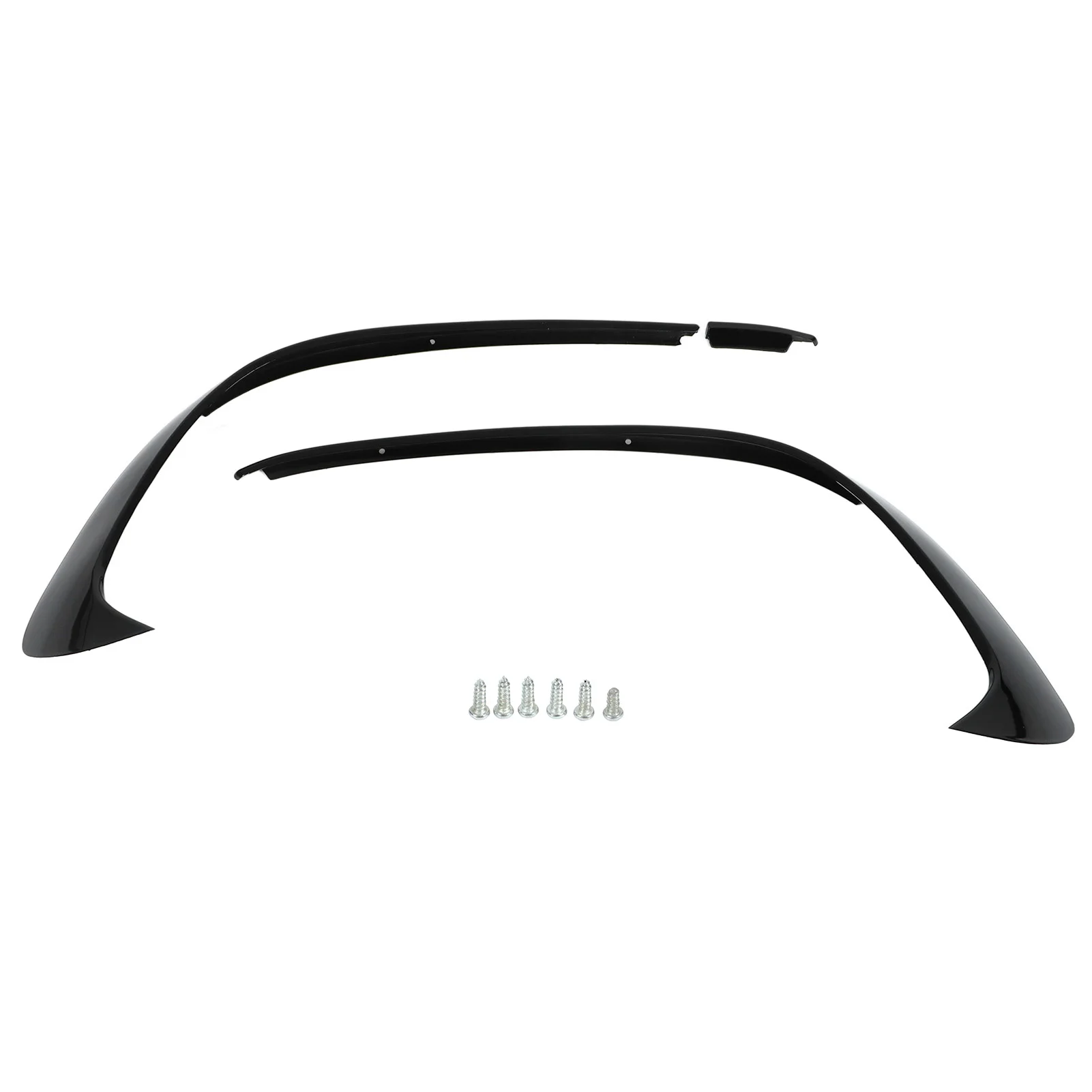 3pcs Glossy Black Front Bumper Spoiler Splitter Trim Replacement for Mercedes‑Benz A‑Class W176 AMG‑Line A45 2015‑2018